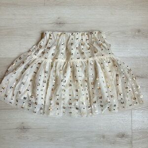 H&M Elegant Cream Skirt with Gold Accents